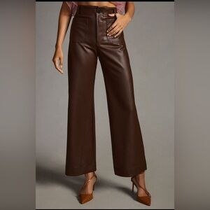 Anthropologie The Colette Cropped Vegan Leather Pants